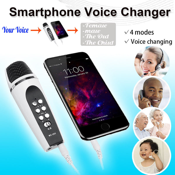 Smartphone Cellphone Mobile Phone Microphone Change Voice Changer w/ Earphones