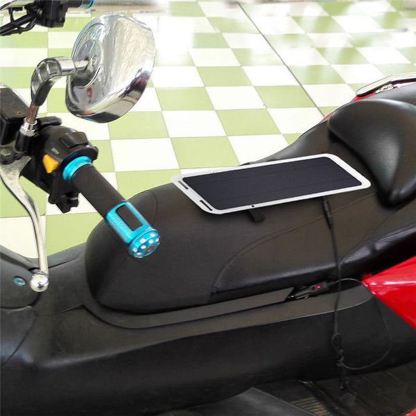 12V 5W Solar Panel Battery Backup Charger Car Boat Motorcycle w/ Alligator Clip