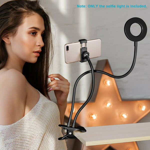 Selfie Light Mic Stand Phone Holder for Live Stream Twitter Facebook YouTube