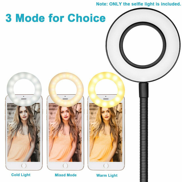 Selfie Light Mic Stand Phone Holder for Live Stream Twitter Facebook YouTube