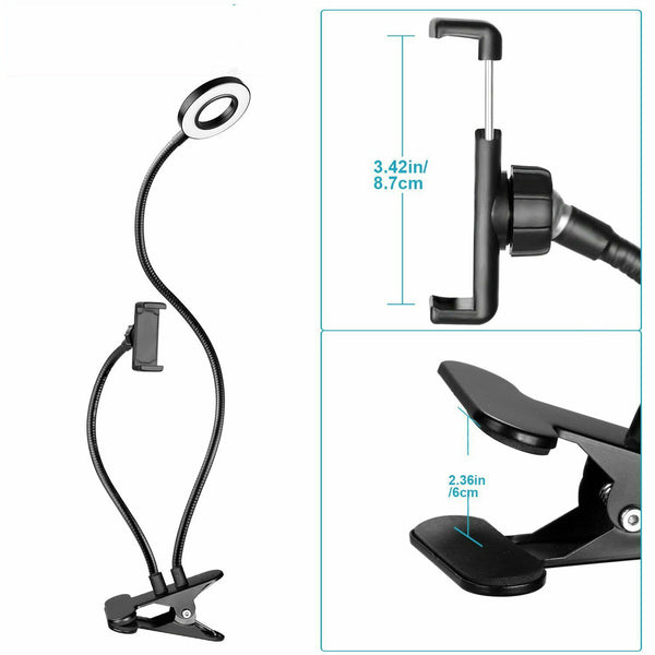Selfie Light Mic Stand Phone Holder for Live Stream Twitter Facebook YouTube