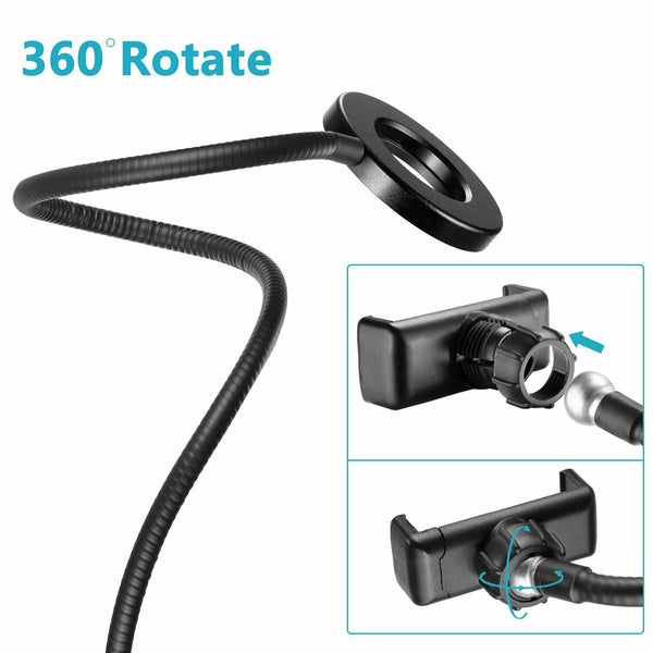 Selfie Light Mic Stand Phone Holder for Live Stream Twitter Facebook YouTube