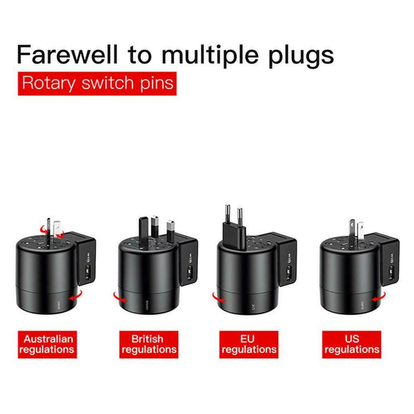 Worldwide Travel Traveling Wall Charger EU US UK AU Plug USB AC Power Adapter