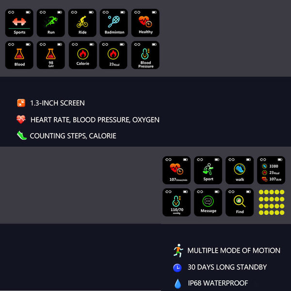 Bluetooth 4.0 Smart Wristband Sport Watch Heart Rate Blood Pressure Sleep Monitor