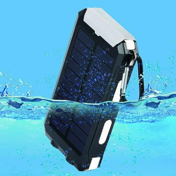 Waterproof Solar Sun Power Bank High Capacity Portable External Battery Charger