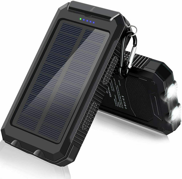 Waterproof Solar Sun Power Bank High Capacity Portable External Battery Charger
