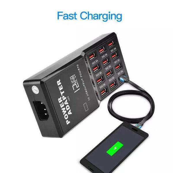 Multi Port USB Charging Power Station Hub Desktop Cell Phone Charger Organizer