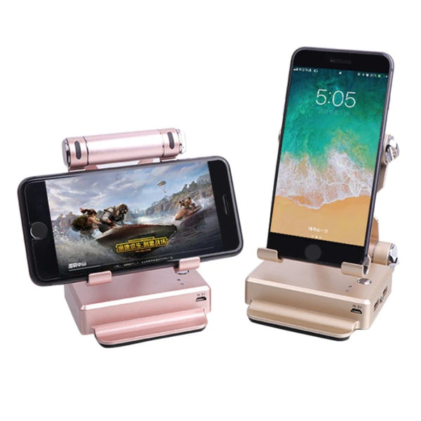 Fold Bluetooth Mobile Phone Mic Speaker Stand Holder Docking Portable Powerbank