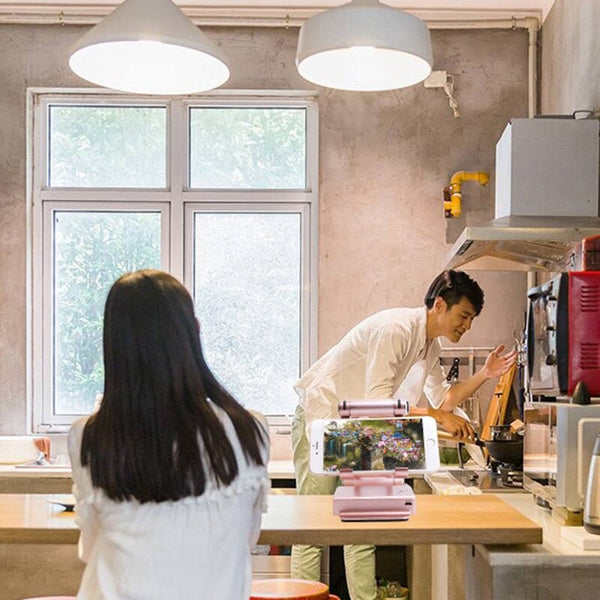 Fold Bluetooth Mobile Phone Mic Speaker Stand Holder Docking Portable Powerbank