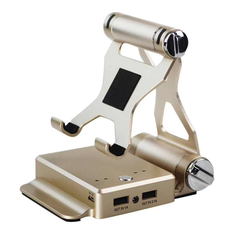 Fold Bluetooth Mobile Phone Mic Speaker Stand Holder Docking Portable Powerbank