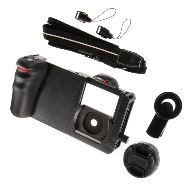 Bluetooth Cell Phone Cam Camera Frame Mount Rig Vlog Stabilizer Wide Angle Lens