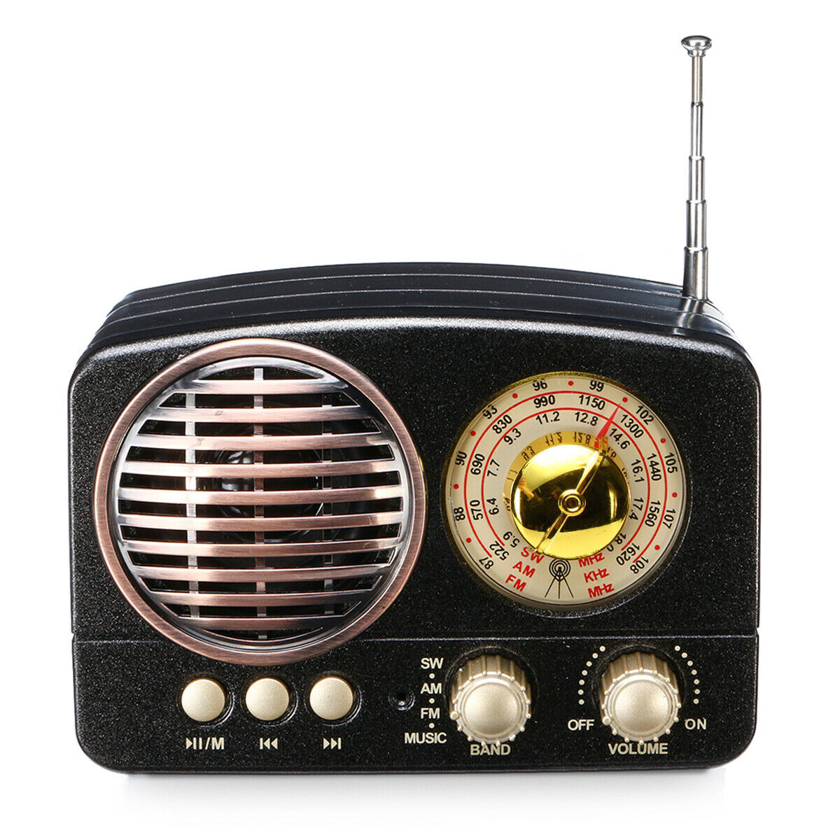 Portable Mini Retro Bluetooth Player Radio AM FM SW AUX Wireless Stereo Card MP3