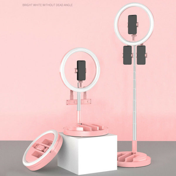 Foldable Folded LED Ring Light Phone Tripod Holder Adjustable Makeup Live Stream