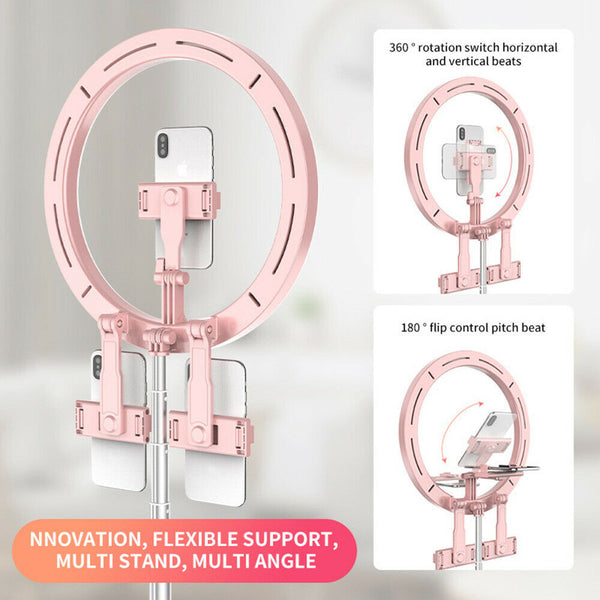 Foldable Folded LED Ring Light Phone Tripod Holder Adjustable Makeup Live Stream