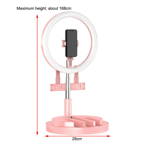 Foldable Folded LED Ring Light Phone Tripod Holder Adjustable Makeup Live Stream