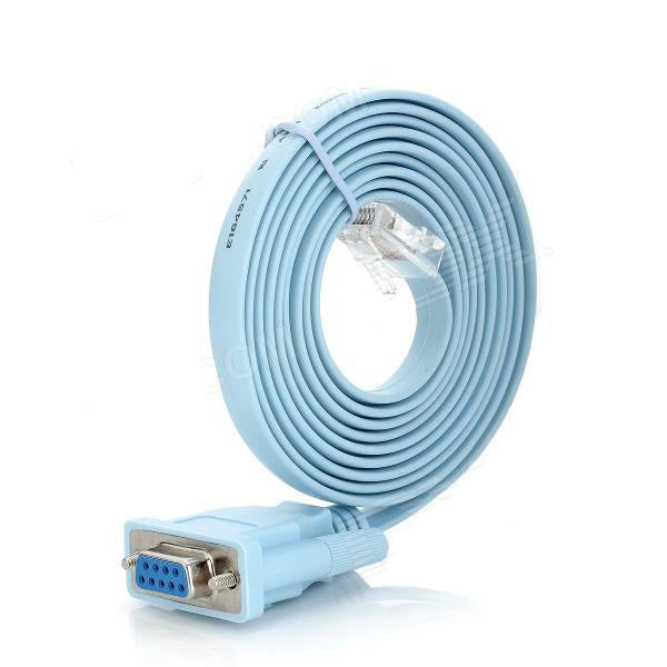 DB9 D-SUB VGA female jack to RJ45 8P8C plug male Cisco Console Cable 5FT blue
