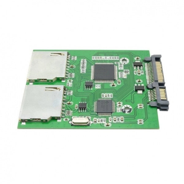 Dual SD SDHC MMC Memory Card to 7+15 Pin 22pin SATA Male Convertor Kit RAID0 Adapter