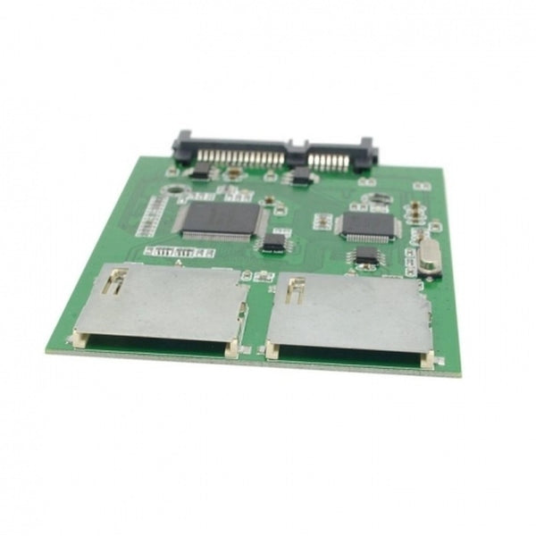 Dual SD SDHC MMC Memory Card to 7+15 Pin 22pin SATA Male Convertor Kit RAID0 Adapter