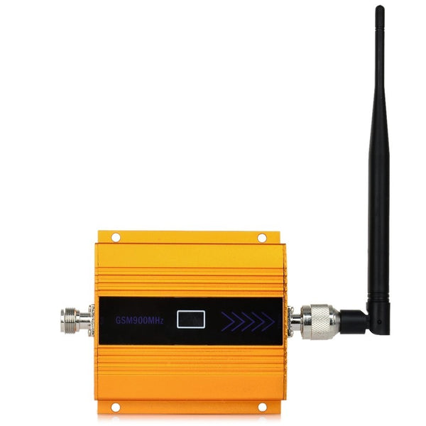2G 3G 4G Cell Phone Lightning-Proof Signal Booster with 0.6" LCD Golden Black