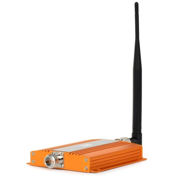 2G 3G 4G Cell Phone Lightning-Proof Signal Booster with 0.6" LCD Golden Black
