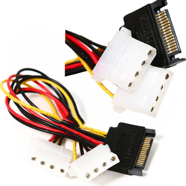 3pcs x 15 Pin SATA Male to Molex 4 Pin IDE Female Power Adapter Cable Serial ATA HDD