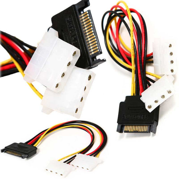 3pcs x 15 Pin SATA Male to Molex 4 Pin IDE Female Power Adapter Cable Serial ATA HDD