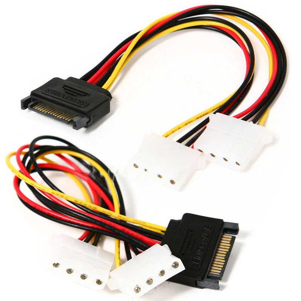 3pcs x 15 Pin SATA Male to Molex 4 Pin IDE Female Power Adapter Cable Serial ATA HDD