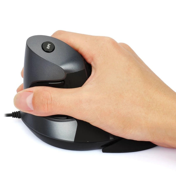 High Precision Wired 2400DPI USB Upright Vertical Optical Mouse Wrist Pain
