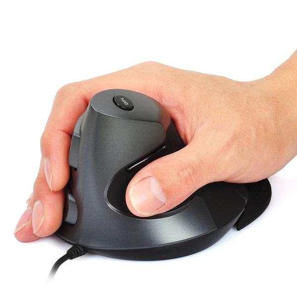High Precision Wired 2400DPI USB Upright Vertical Optical Mouse Wrist Pain