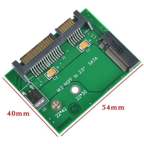 7+15 pin SATA to 22 42mm M.2 NGFF B Key Solid State Drive SSD Adapter Card Board
