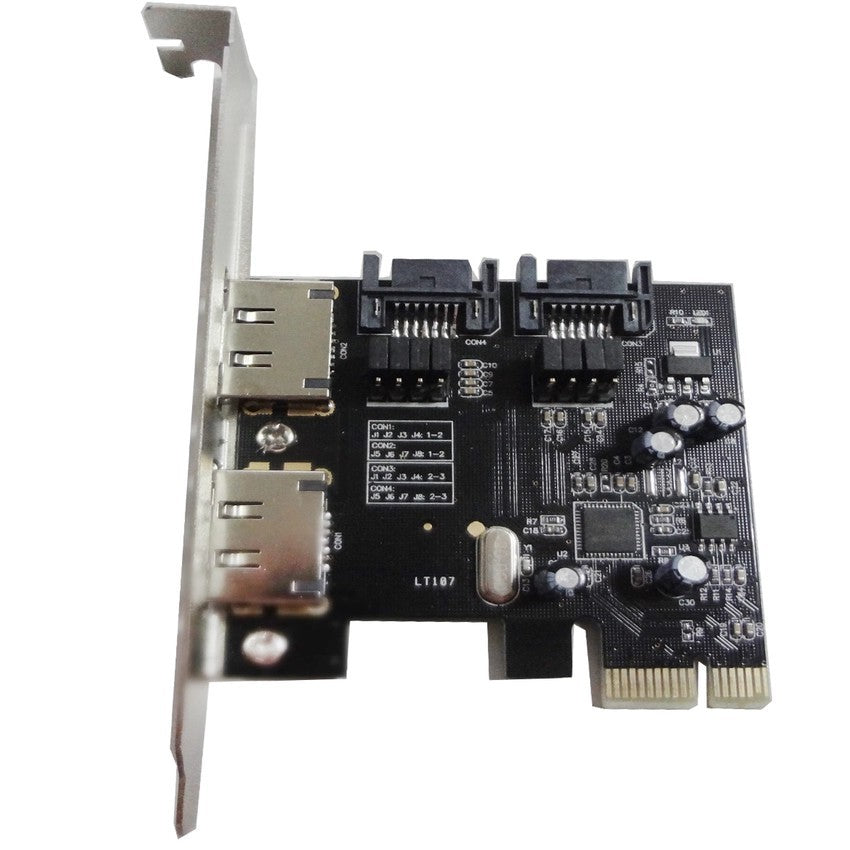 PC 2 SATA 3.0 & 2 ESATA 3.0 2 Ports PCI-E Express Card Adapter Expansion Card