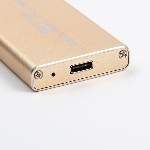 PC USB 3.1 Type C to 50mm mSATA PCI-E Solid State Disk SSD Case Enclosure
