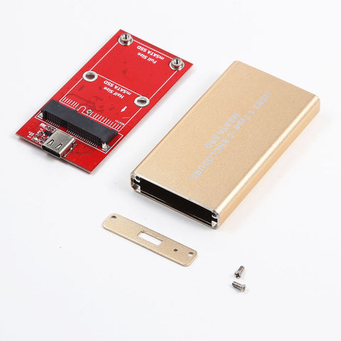 PC USB 3.1 Type C to 50mm mSATA PCI-E Solid State Disk SSD Case Enclosure