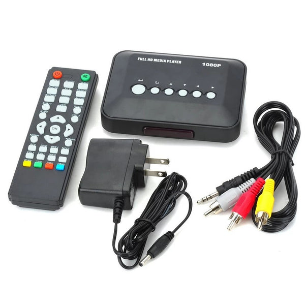 Mini 1080P Full HD Media Video Player with AV YPrPb HDMI USB SD MMC Black