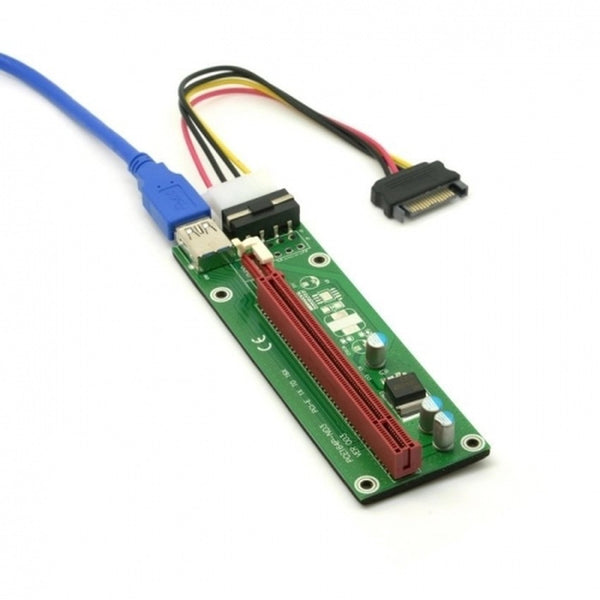 PCI-E 1x to 16x Mining Machine Enhanced Extender Riser Adapter w/ USB 3.0 & SATA Power Cable