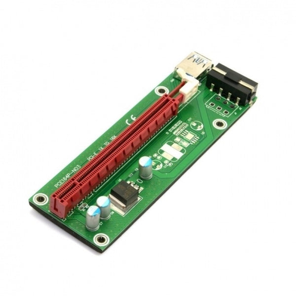 PCI-E 1x to 16x Mining Machine Enhanced Extender Riser Adapter w/ USB 3.0 & SATA Power Cable