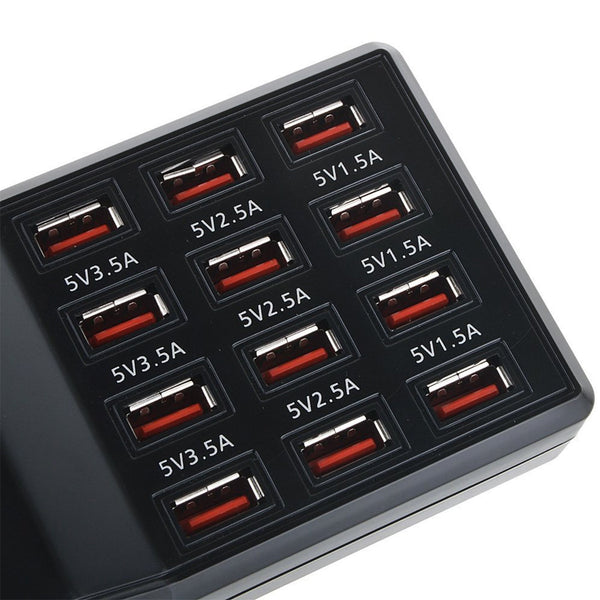 High Speed 12 Port USB Power Socket Charging Station Wall Charger Power Adapter