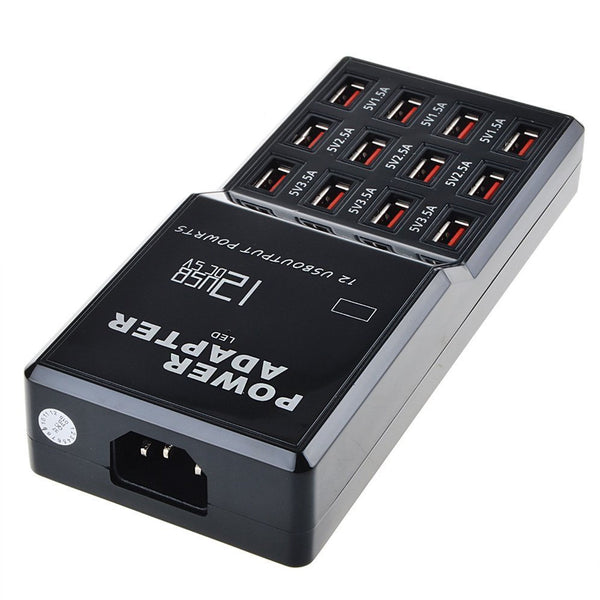 High Speed 12 Port USB Power Socket Charging Station Wall Charger Power Adapter