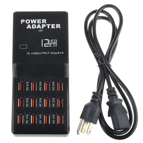 High Speed 12 Port USB Power Socket Charging Station Wall Charger Power Adapter