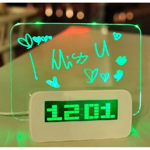 LED Message Board Highlight Highlighter Digital Alarm Clock With 4 Port USB Hub