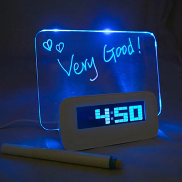LED Message Board Highlight Highlighter Digital Alarm Clock With 4 Port USB Hub