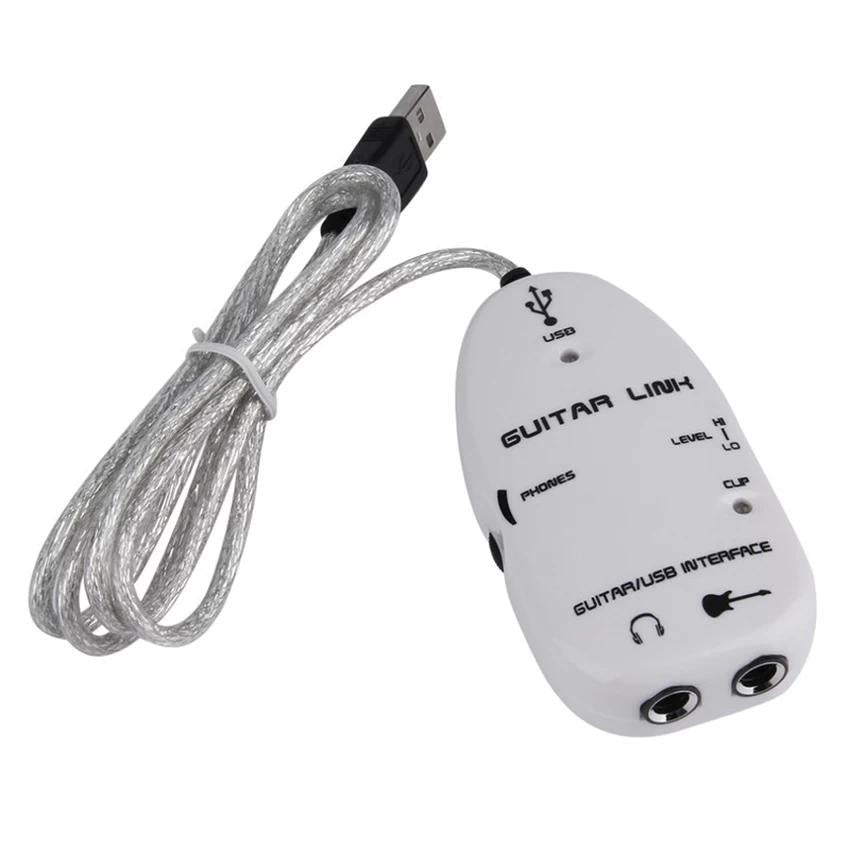 Guitar to USB Interface Link Cable Stereo Audio Adapter for PC MAC Recording