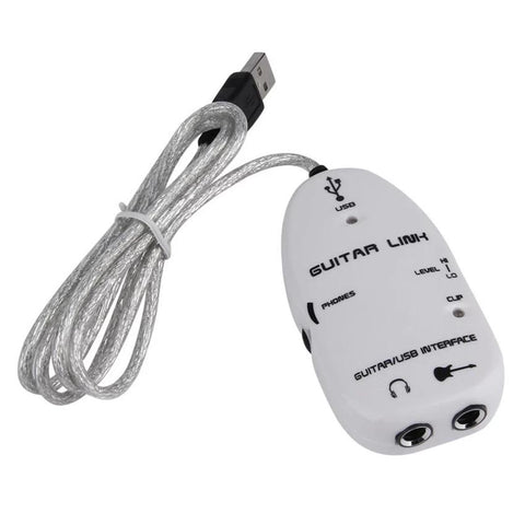 Guitar to USB Interface Link Cable Stereo Audio Adapter for PC MAC Recording