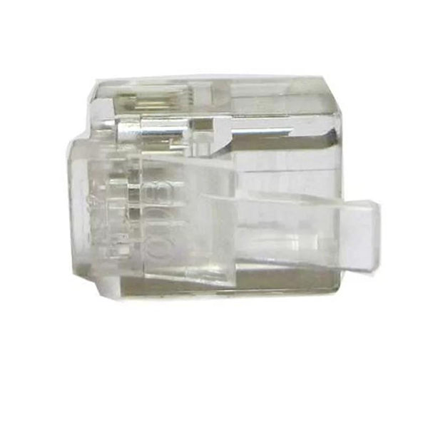 RJ11 6P4C Telephone Phone Cable DIY Plug Connector Adaptpor Clear Color Bag of 50