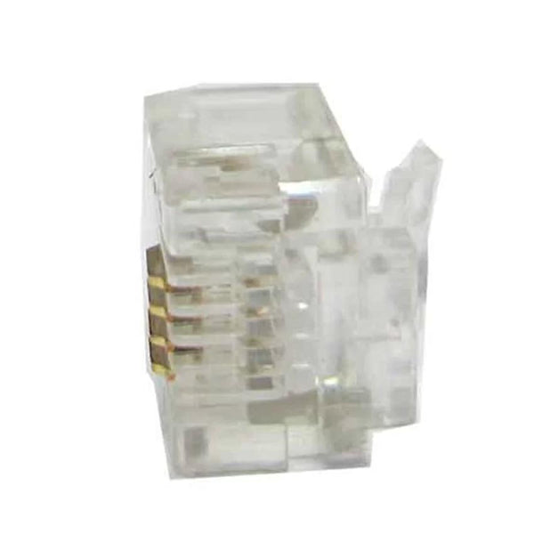 RJ11 6P4C Telephone Phone Cable DIY Plug Connector Adaptpor Clear Color Bag of 50