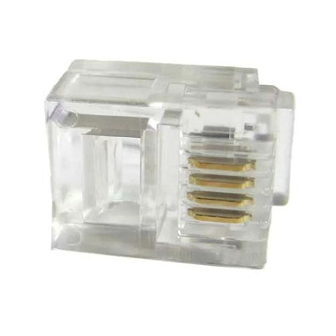 RJ11 6P4C Telephone Phone Cable DIY Plug Connector Adaptpor Clear Color Bag of 50