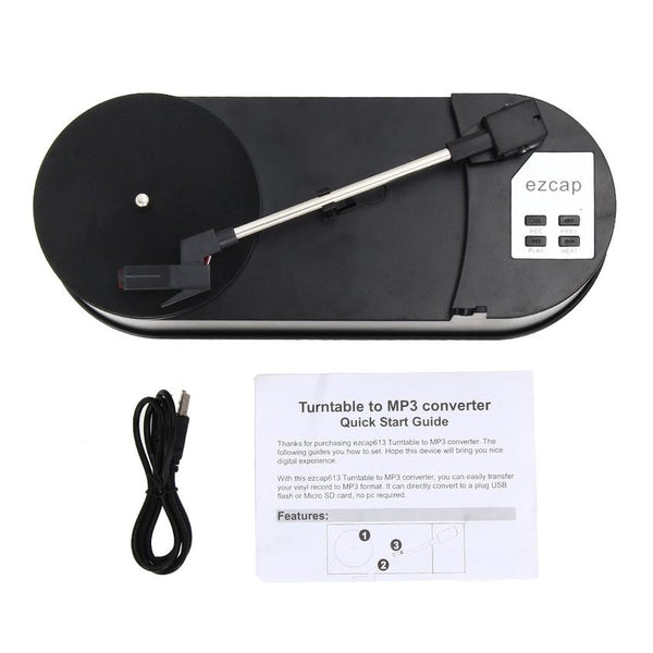 Phonograph USB Vinyl Turntable Record Player Convert MP3 Audio to USB Flash