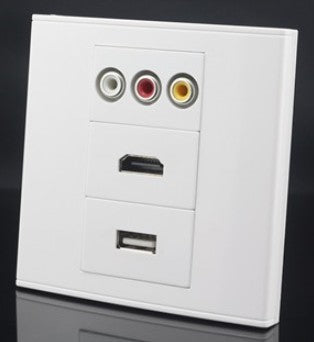Wall Face Plate 3RCA AV Video HDMI USB Socket Connector Assorted Panel Faceplate