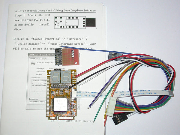 Laptop Notebook PCI-E Mini PCI E LPC I2C ELPC Diagnostic Post Code Tester Card