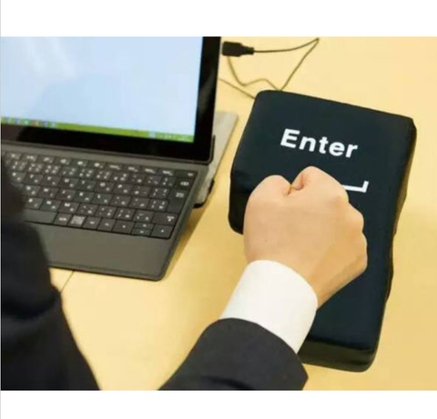 Big USB Enter Key Button Anti Stress Relief Unbreakable Office Home Soft Pillow